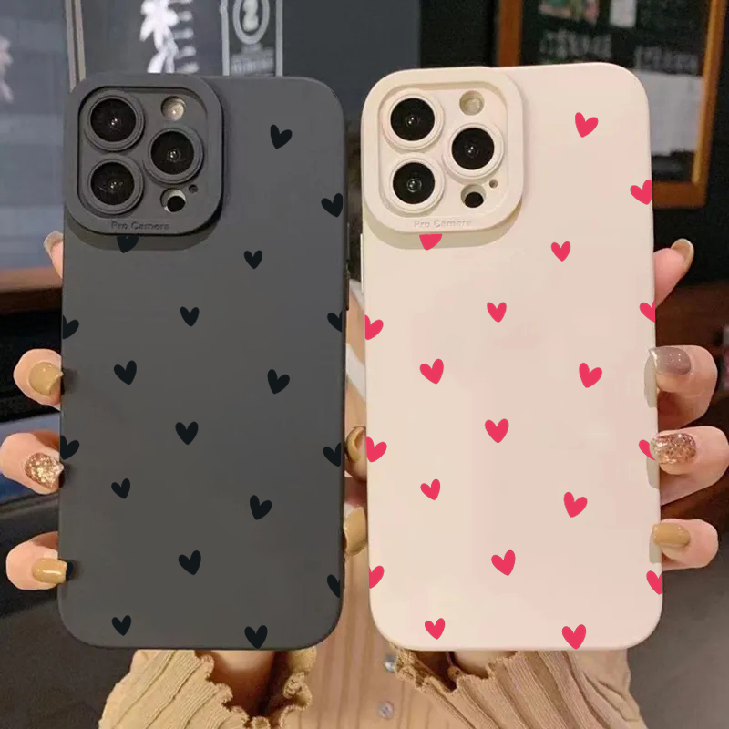 Phone Cases Galaxy S23 - Black Love Heart Protector Phone Cases