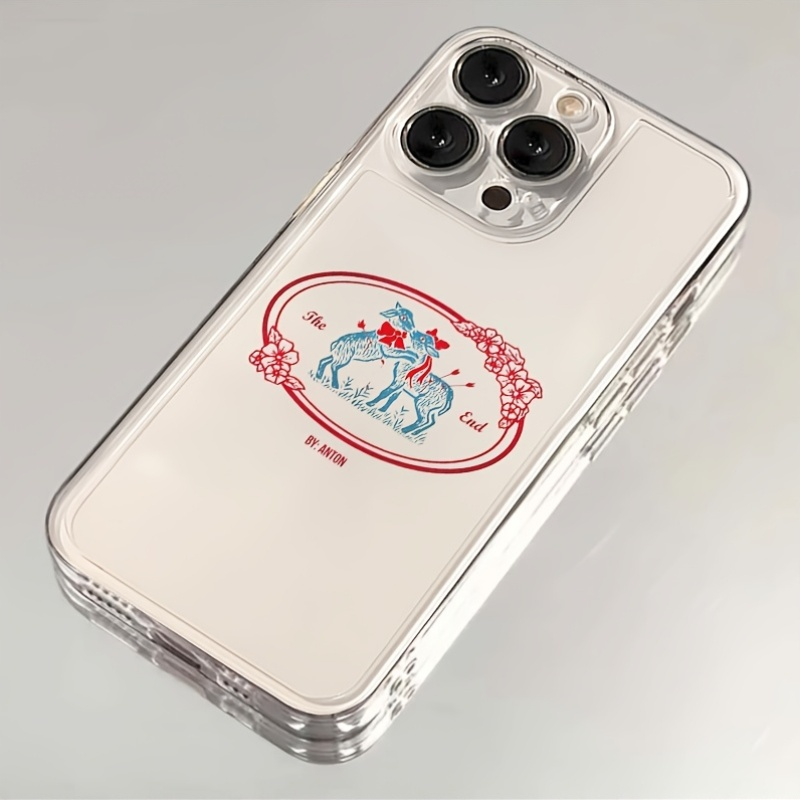 Phone Cases Red Deer - Old‑Fashioned Red Blue Engraving Style Deer