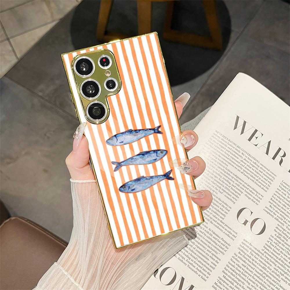 Phone Cases Metal - Ocean Life Striped Phone Case For
