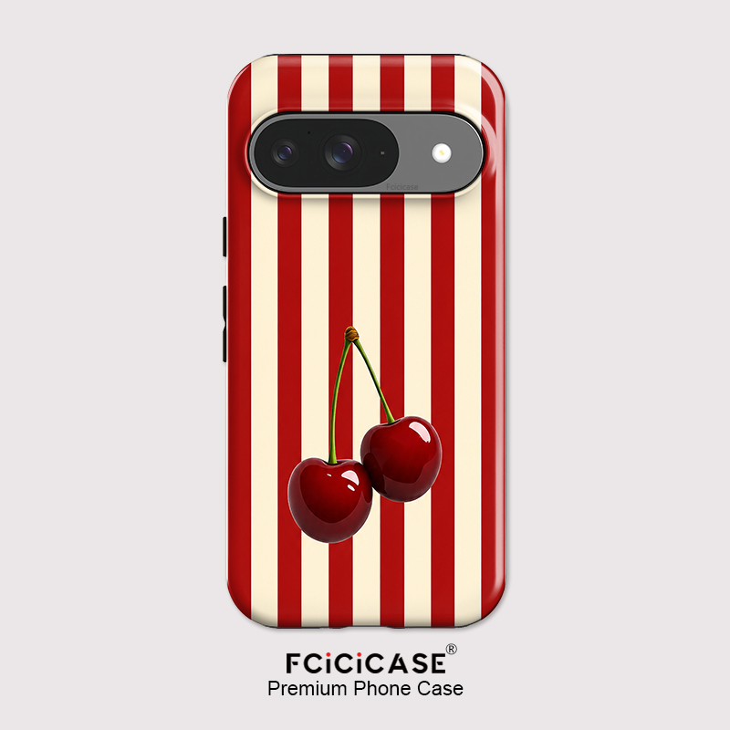 Phone Cases Google Pixel 10 Pro - Fcicicase Cherry Stripe Pattern Phone Case