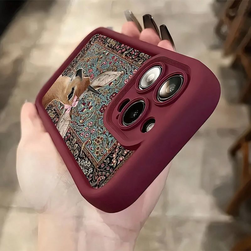 Wine Red Tapestry Deer Print C - Phone Cases Red Deer ulasan dan harga