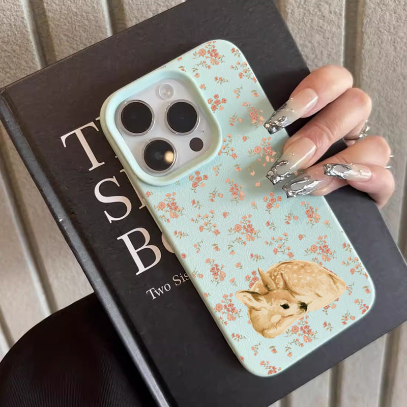 Cute Deer Full Floral Pattern  - Phone Cases Online ulasan dan harga