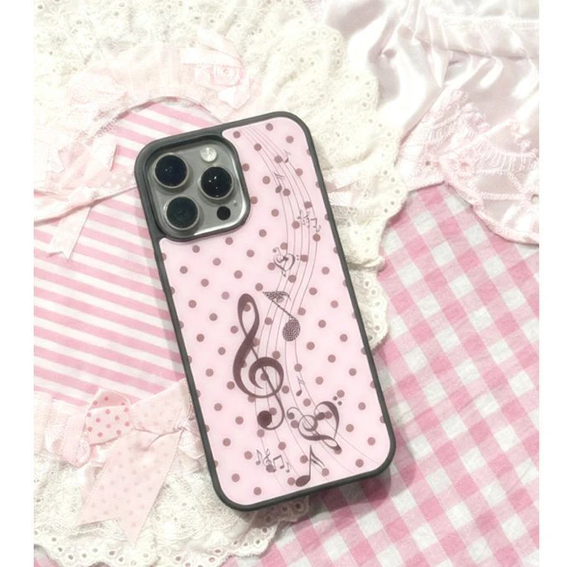 Korean ins Pink Brown Polka Do - Phone Cases Y2K ulasan dan harga