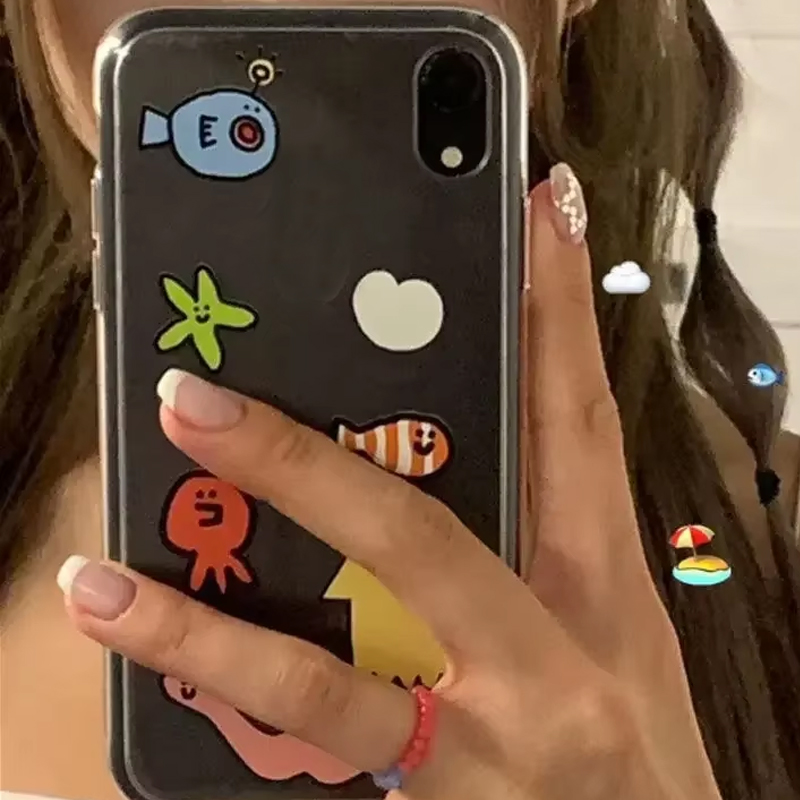 Ins Kawaii Ocean Creatures Cut - Phone Cases Y2K ulasan dan harga