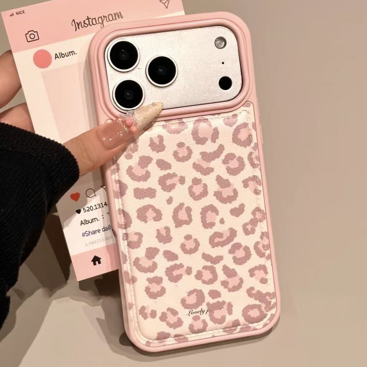 Simple Korean Pink Retro Leopa - Phone Cases Drop Proof ulasan dan harga