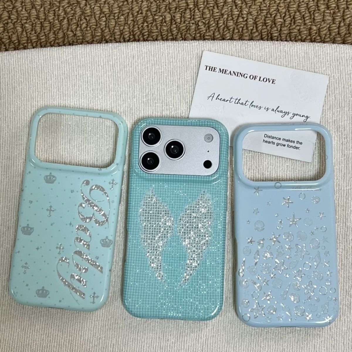 Korean Ins Mint Colored Englis - Phone Cases Y2K ulasan dan harga