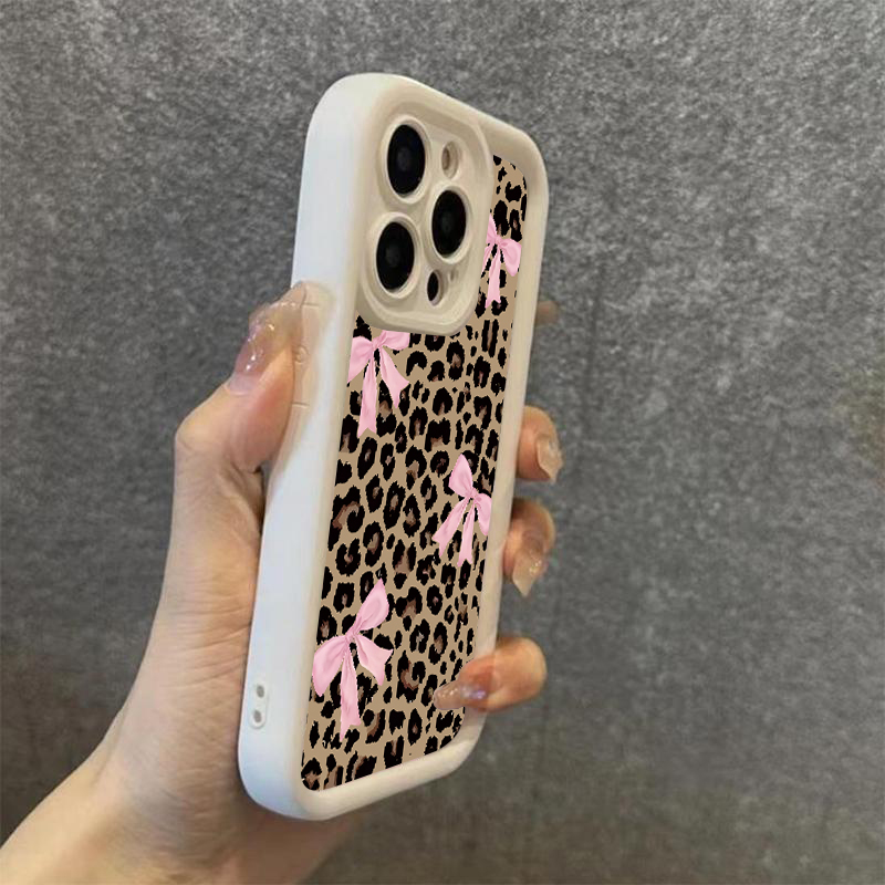 Luxury Leopard Print Bow Phone - Phone Cases Y2K ulasan dan harga
