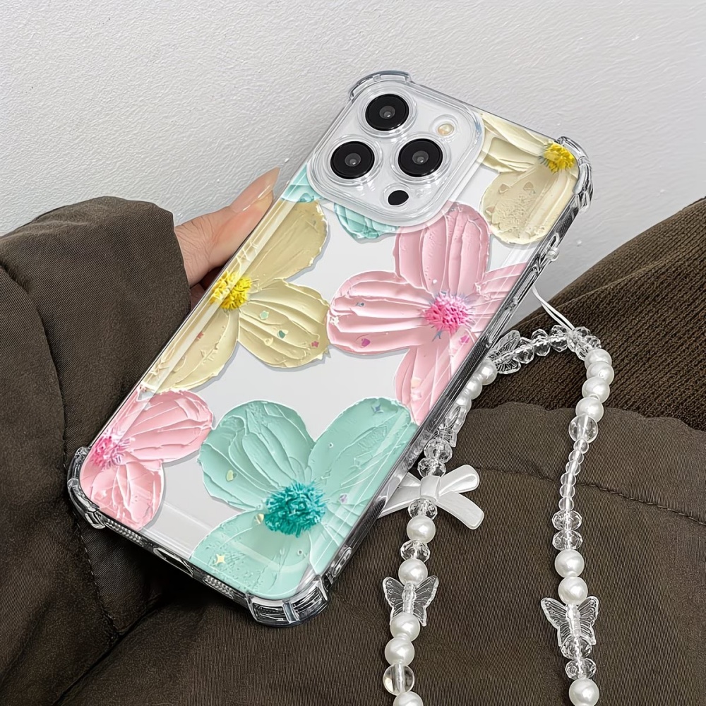 Colorful Flower Clear TPU 4-Co - Phone Cases Drop Proof ulasan dan harga