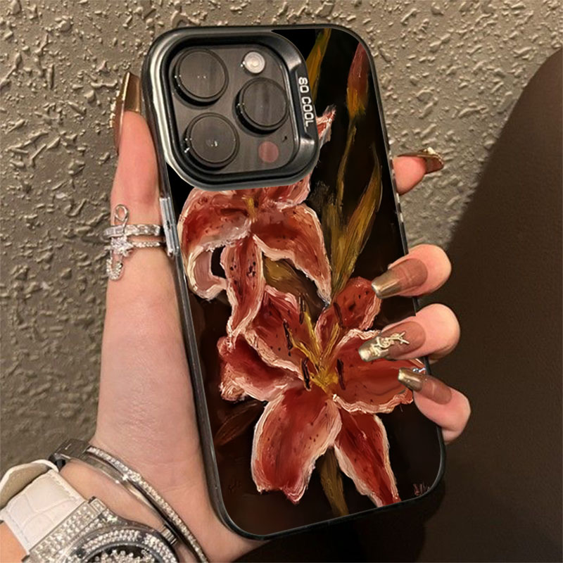 Oil Painting Lily Flower Retro - Phone Cases Drop Proof ulasan dan harga