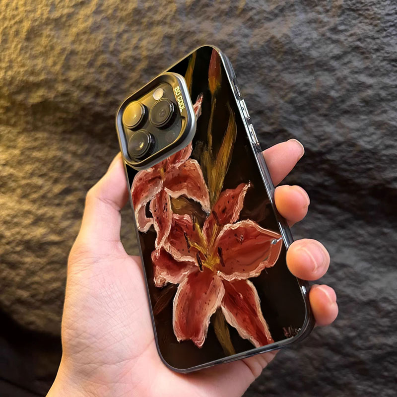 Oil Painting Lily Flower Retro - Phone Cases Drop Proof ulasan dan harga