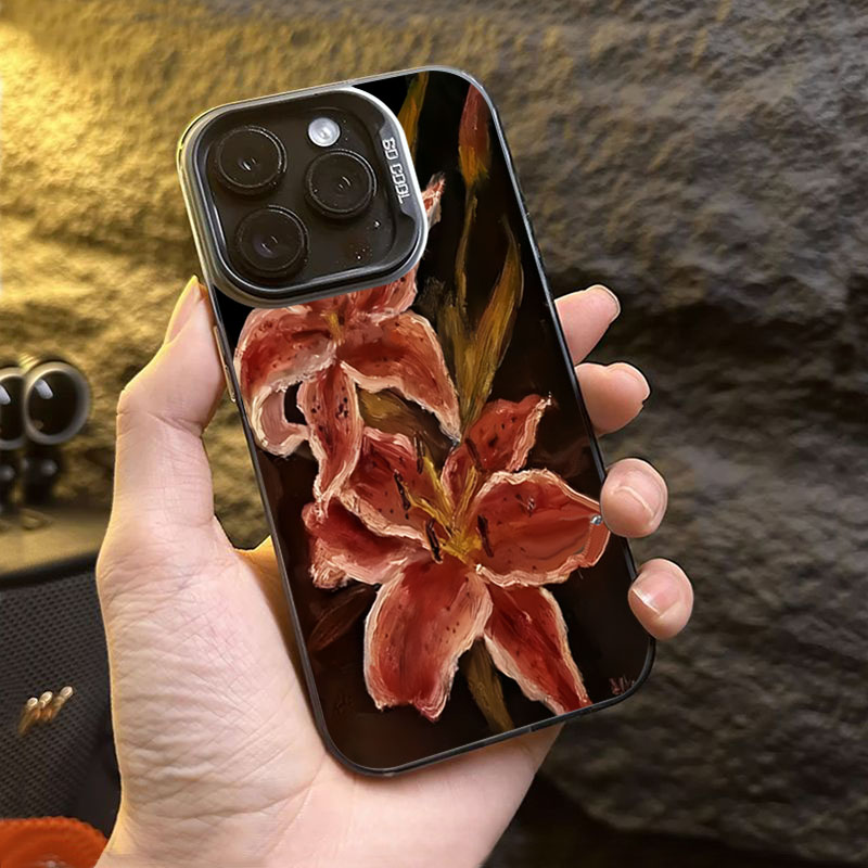 Oil Painting Lily Flower Retro - Phone Cases Drop Proof ulasan dan harga