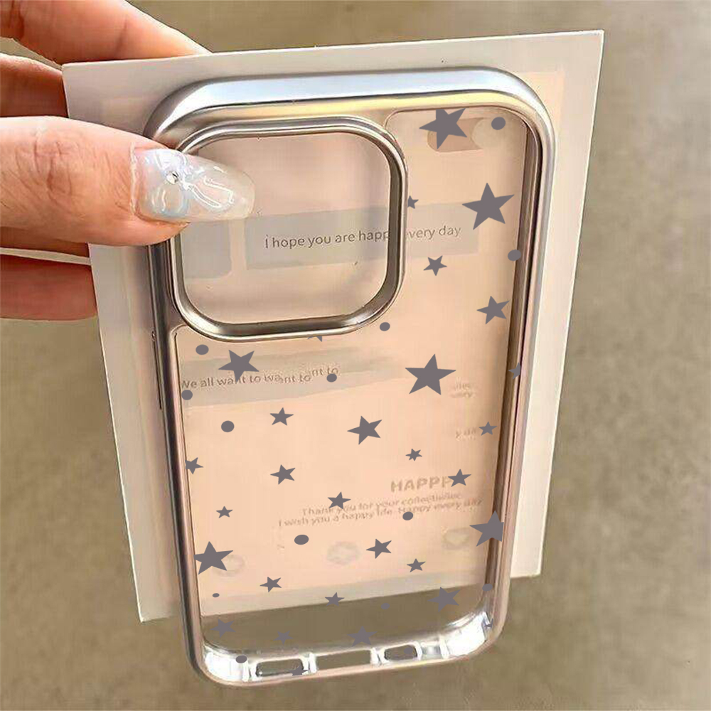 Y2K Stars Fashion Clear Cases  - Phone Cases Y2K ulasan dan harga