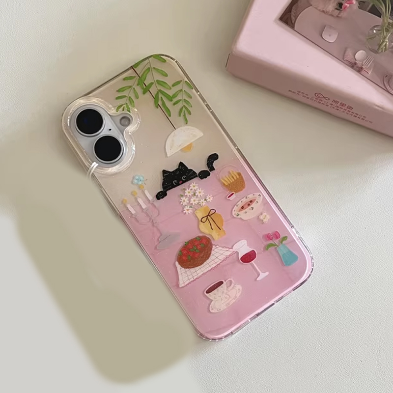 Ins Girl Cute Dining Table Lit - Phone Cases Y2K ulasan dan harga