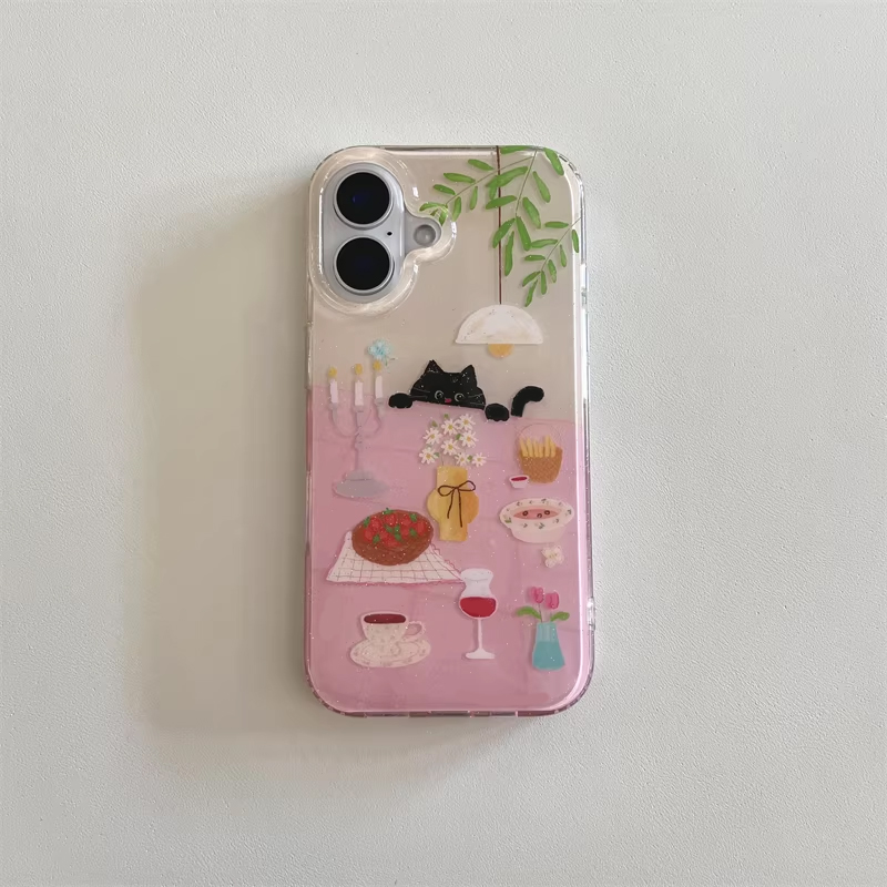 Ins Girl Cute Dining Table Lit - Phone Cases Y2K ulasan dan harga