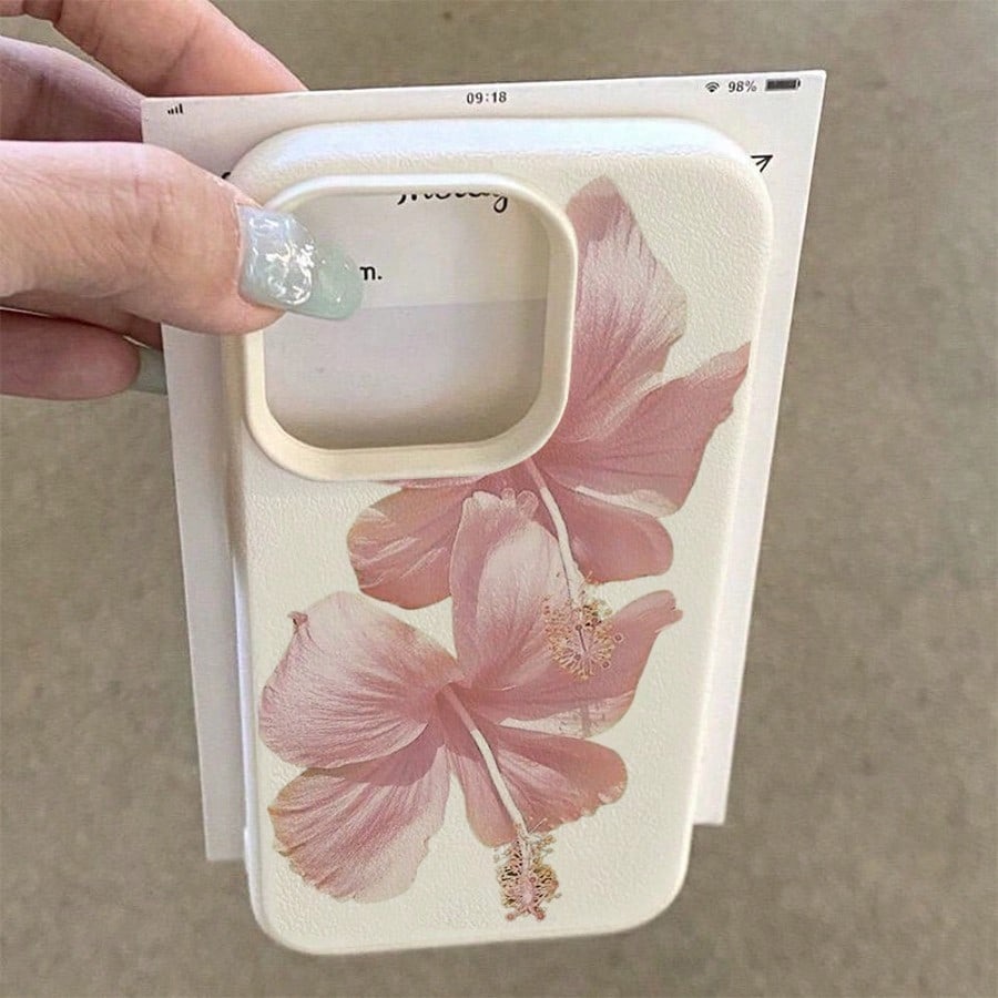 Pink Hibiscus Elegant High Aes - Phone Cases Drop Proof ulasan dan harga